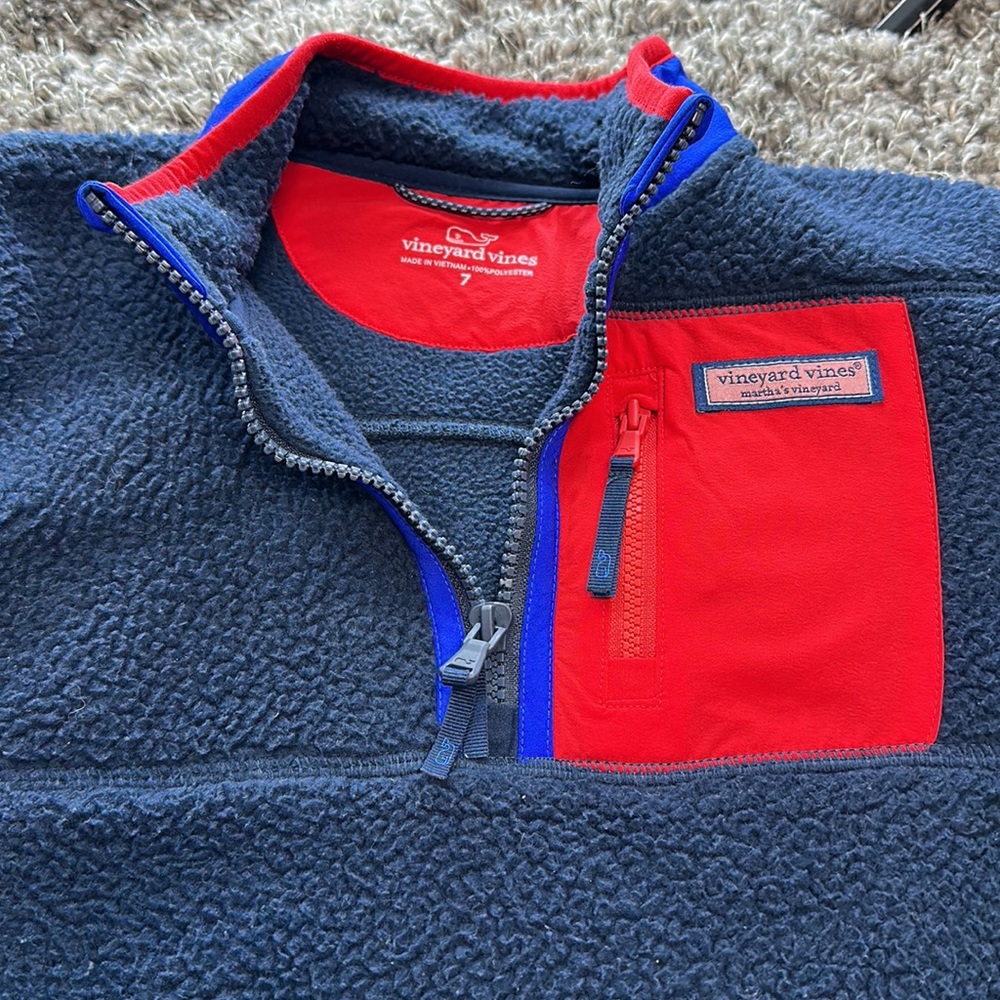 Vineyard Vines Boys' Sherpa 1/2-Zip - Vineyard Navy